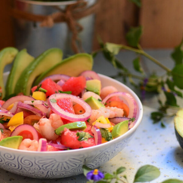 Ceviche de Sandia con hierbabuena