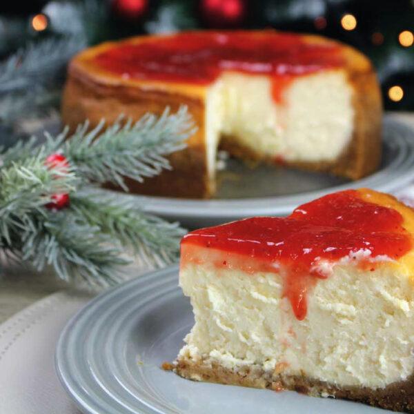 Tarta de queso navideña