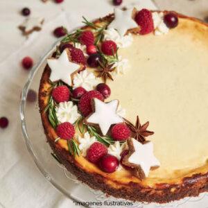 Tarta de queso navideña
